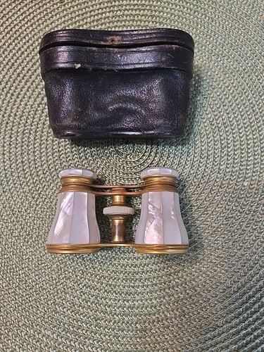 Mother of Pearl Opera Glasses, Lamaire Fabi, Paris, With Leather Case