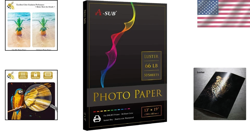 Superior Quality 13x19 Inch Luster Photo Paper - 50 Sheets for Lasting Prints - Image 2 of 4