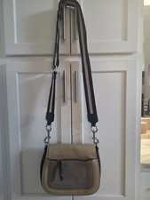 Steve Madden Borsa Donna Beige Nera Ciottolato Tracolla Zip Argento Ferramenta