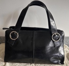 Lloyd Baker  - Vintage Style - Leather Handbag - Double Top Handles - BLACK