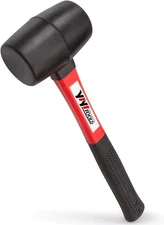YIYITOOLS YY-2-005 Rubber Mallet Hammer With fiberglass 16oz, Black 