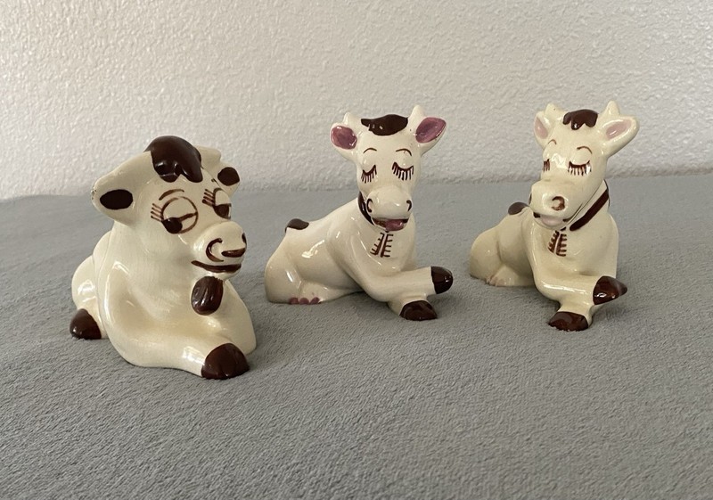 Vintage Rio Hondo California Pottery Cow Figurines