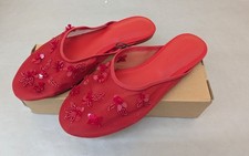 Siedres x Mango Womens Mesh Beaded Flats in Red CHOOSE SIZE