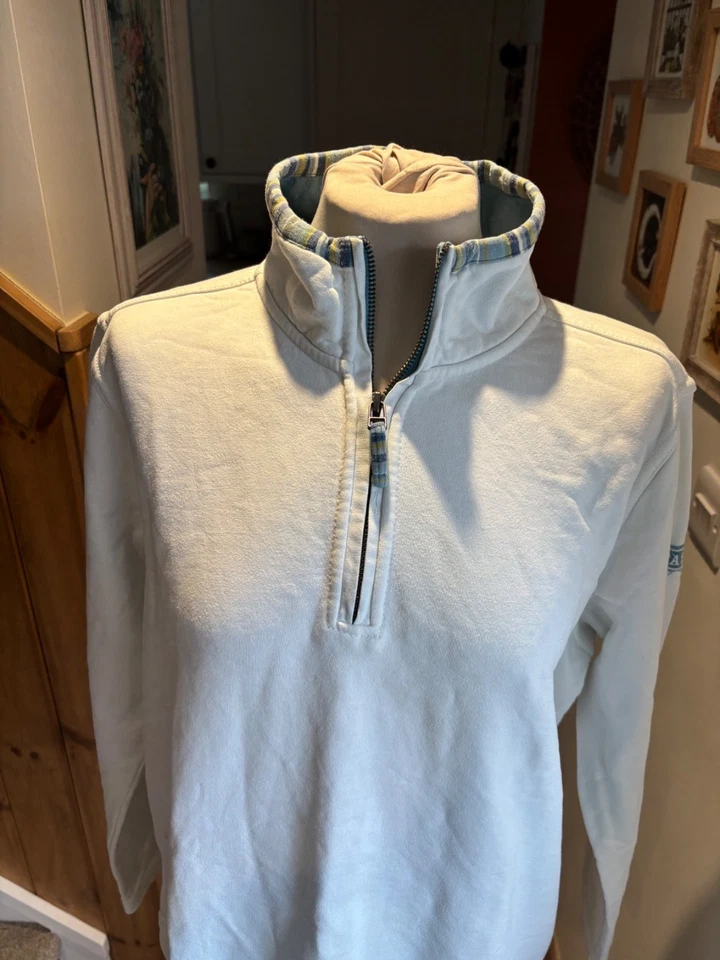 Seasalt White 1/4 Zip Sweatshirt Sweater UK 14 - Image 2 of 4