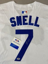 LOS ANGELES DODGERS- BLAKE SNELL AUTOGRAPH #7 HOME WHITE NIKE JERSEY PSA AQ14140