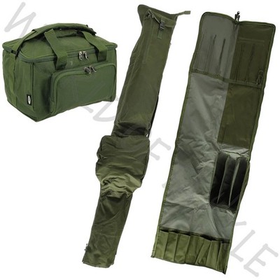 Carp Fishing Rod & Reel Holdall AND Carryall Quickfish 3 + 3 12ft Bag Case NGT