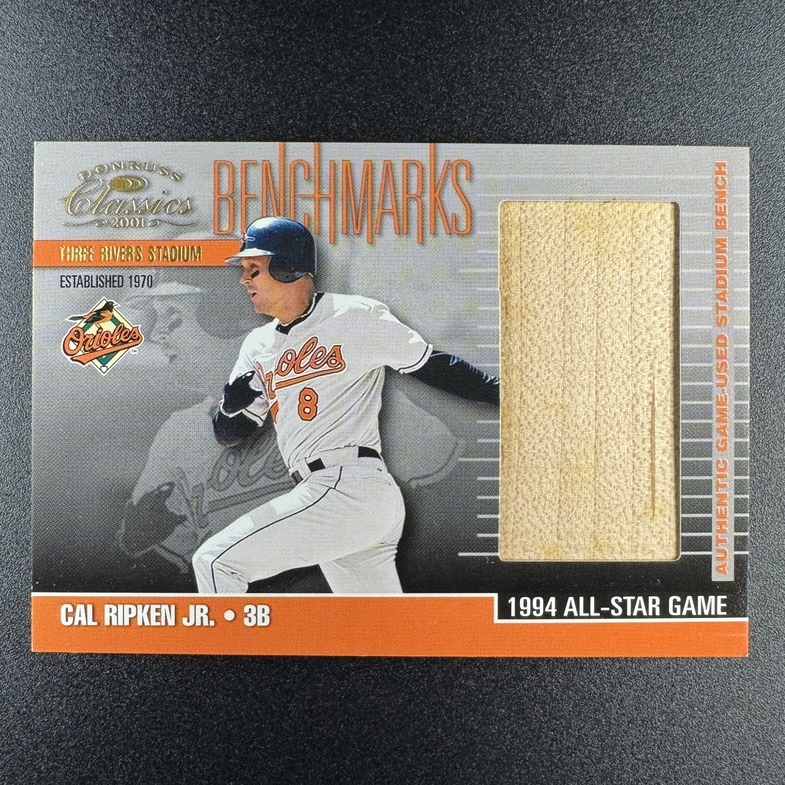 Cal Ripken Jr. 2001 Donruss Classics Benchmarks Game-Used Stadium Bench #BM-18