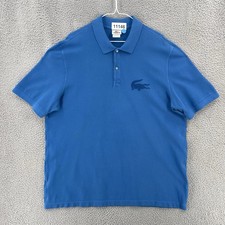 Lacoste Polo Golf Shirt Men's Size 8 3XL Croc Logo Short Sleeve Blue 11146