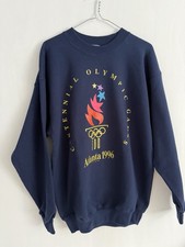 Vintage Atlanta Olympics 1996 Champion Crewneck Sweatshirt Blue Size L USA Made