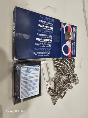 Smith & Wesson Hand and Leg Cuffs, Chain and High Security Black Box Transport  