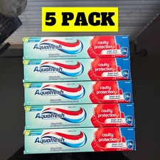 5 Pack - AquaFresh Cool Mint Fluoride Toothpaste Cavity Protection 5.6 Oz Each