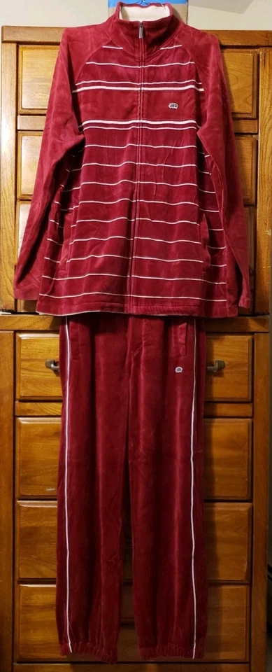 Y2K Ecko Unltd Velour Track Suit Set Streetwear Mens Skater   - Image 3 of 4