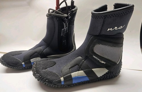 NRS Vapor Loft SIZE 9 Black Paddle Water Wet-Shoes Boots Side Zip Rubber Soles