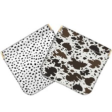 2 PCS Coin Purse Pouch Squeeze Soft Leather PU Mini Wallet T-1-Speckle Cowhide