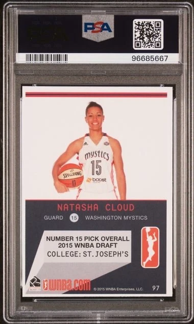 2015 Rittenhouse WNBA #97 Natasha Cloud Rookie PSA 8 Washington Mystics - Image 2 of 2