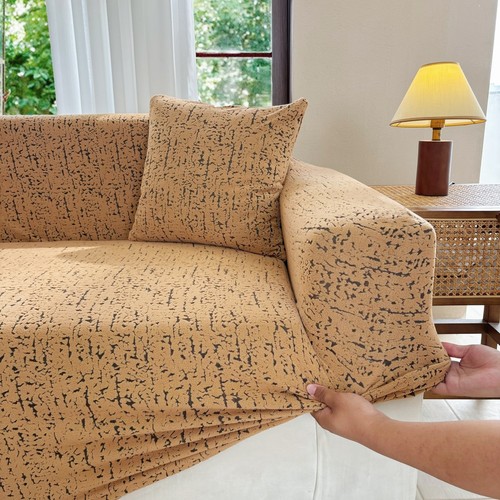 Couch Covers Jacquard Stretch Fit Lounge Sofa Slip Cover 1/2/3/4 Seater Washable - Picture 6 of 28