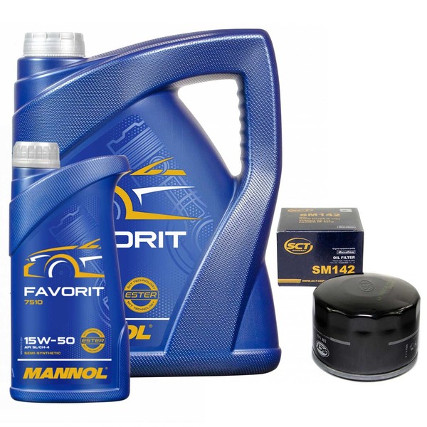 MotoröL Set 15W50 API Sl/ CF-4 6 Liter + ÖLfilter FüR Opel Movano Renault Megane-image
