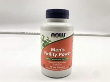 NOW FOODS Men's Virility Power 60 Veg Capsules Exp 06/2027 New Factory Sealed *