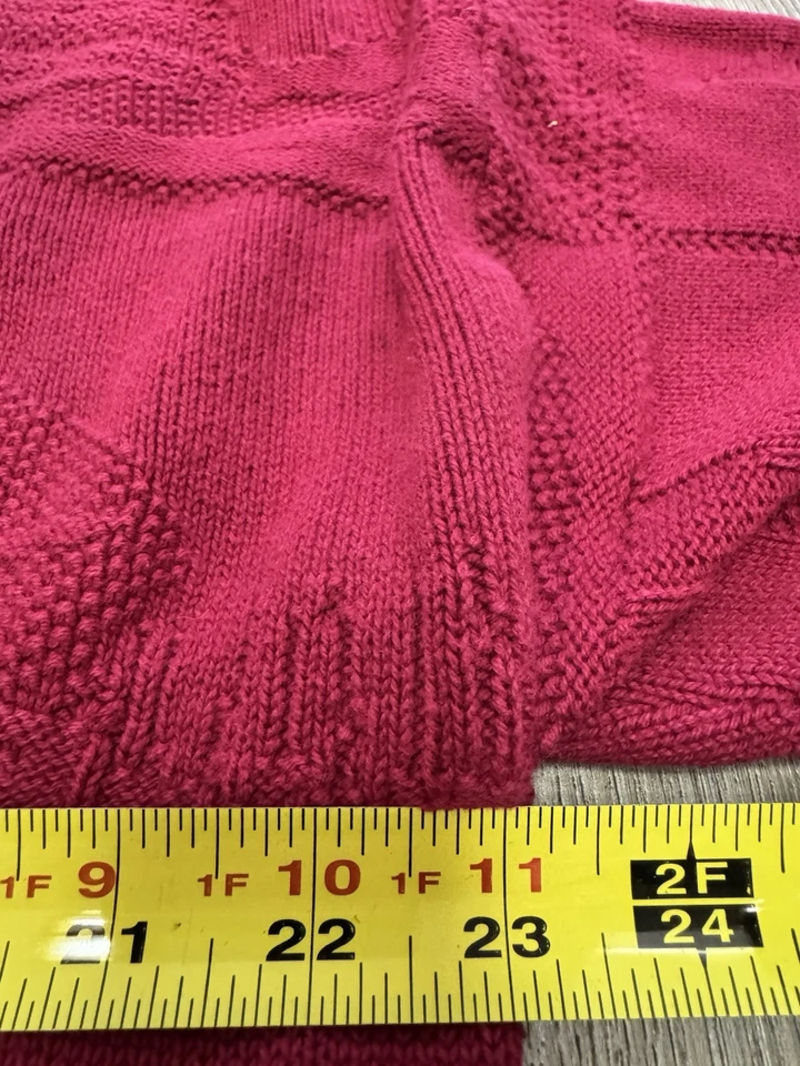 Винтажный мужской свитер для гольфа Isle of Cotton L красный жаккардовый вязаный вышитый гольфист США - Изображение 4 из 4