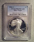 1986-S Proof American Silver Eagle PCGS PR69DCAM (369)