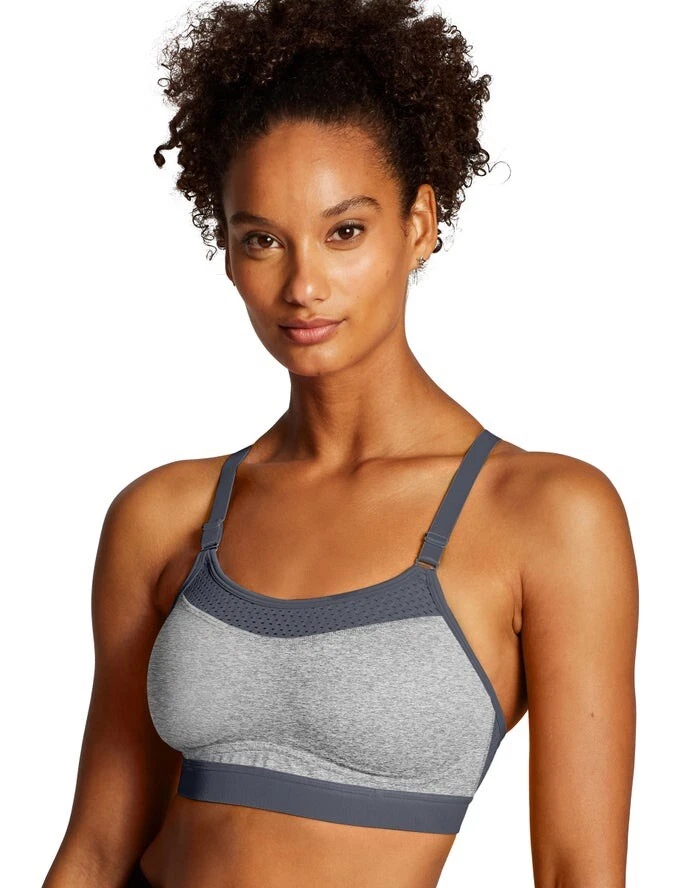 Champion The Show-Off Sports Bra Oxford Heather/Medium Grey Size Large NWT