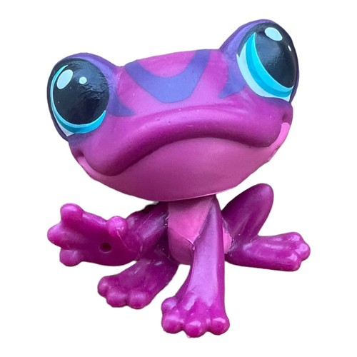 Littlest Pet Shop lila und rosa Frosch mit blauen Augen LPS