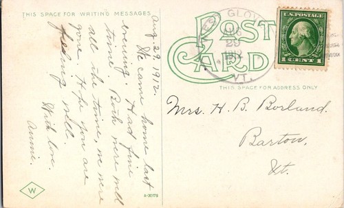Billings Library University of Vermont Campus Burlington Vintage 1912 Postcard - Picture 2 of 2