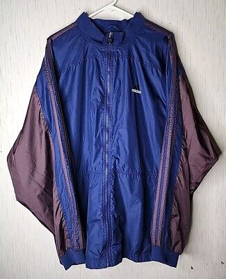 Vtg 90S Adidas Navy Blue/Brown Nylon Full Zip Windbreaker Vtg 90S Adidas Navy Blue/Brown Nylon Full Zip Windbreaker