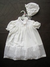 Vintage Baby Girl Christening Gown Dress w/ Bonnet Sz 6 m / 16lb Zighi Sears NWT
