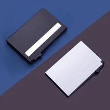 New Minimalist Credit Card Holder Pop Up Cards RFID Protection Slim Metal Wallet