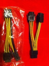 LOT 8 PCs Dual 6 Pin to 8 Pin PCIe Nvidia ATI GTX GPU Video Card Power Cable