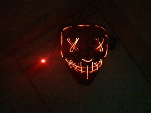 Gruselige drei Einstellung LED blinkende Purge Maske. Vollständig funktionstüch - Bild 14 von 14