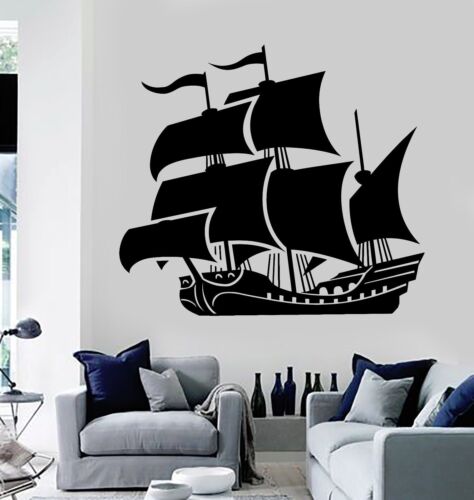 Vinyl Wall Decal Ship Boat Child Room Marine Nautical Stickers (247ig) - Picture 1 of 3