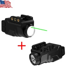 700 Lumens Green Pistol Light Laser Combo Sight + 800 Lumens Tactical Flashlight
