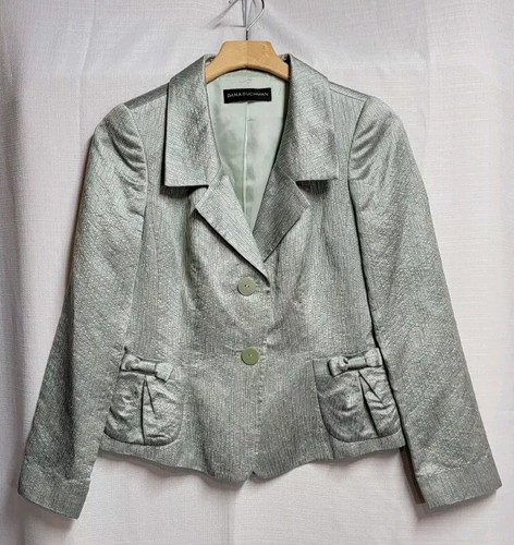 Dana Buchman Skirt Suit Textured Silk Wool Blend Jacket Mother Of The Bride 6/8 - Picture 20 of 24