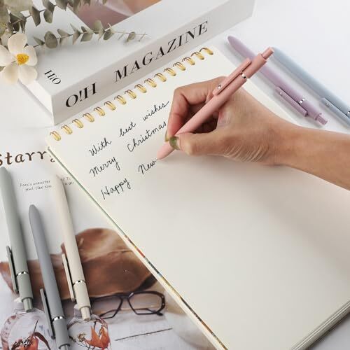 Gel Pens 6Pcs 0.5mm Pens Fine Point Smooth Writing Pen, Black Gel Ink