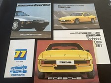 1977 Porsche 924 Brochure Set, Large Deluxe Sales Catalog, Color Chart & Foldout