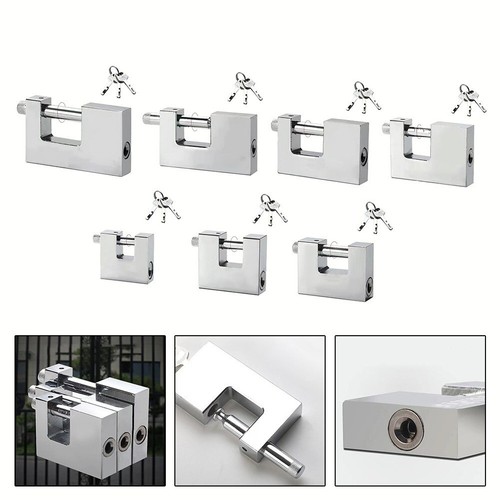Pick Resistant Anti Theft Locker Chrome Plated D Shaped Padlock 3 Keys