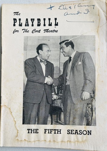 The Fifth Season - Broadway Playbill - Dec 1953 - Menasha Skulnik, Richard Whorf
