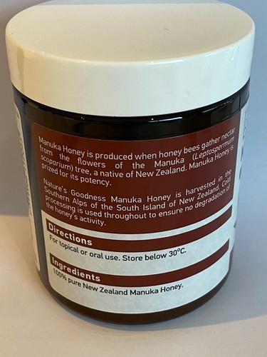 Nature's Goodness Bio Active Manuka Honey 20+ MGO 800+ 250g UMF Antiseptic Grade - Picture 6 of 6