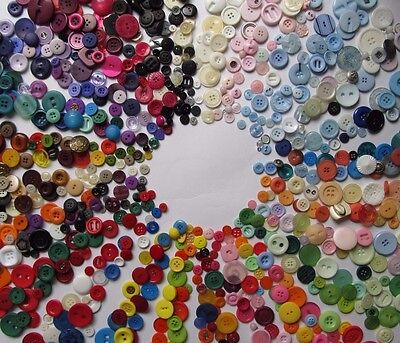 25-500g MIXED BUTTONS COLOURS VARIOUS SIZES ART CRAFT SEWING SCRAPBOOK