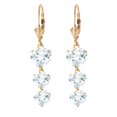 14K. MASSIVER GOLD KRONLEUCHTER OHRRING MIT AQUAMARINEN (Gelbgold)