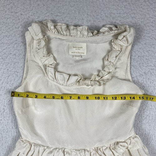 Kate Spade Dress Womens 4 Ivory Tiered Ruffle Preppy Cottagecore Smocked Career - Picture 13 of 15