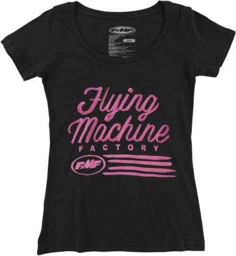 NOS FMF RACING 509014 SCRIPT SCOOP NECK T-SHIRT BLACK PINK SIZE WOMENS MED - Picture 1 of 1