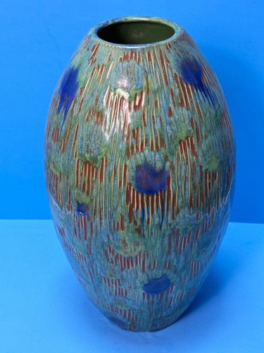 Vintage "Peacock" Art Pottery Vase ~ 16" - Picture 5 of 9