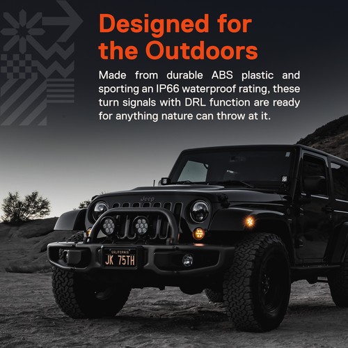 LED DRL Turn Signal Lights for 07-18 Jeep Wrangler JK Unlimited Accessories - Picture 2 of 8
