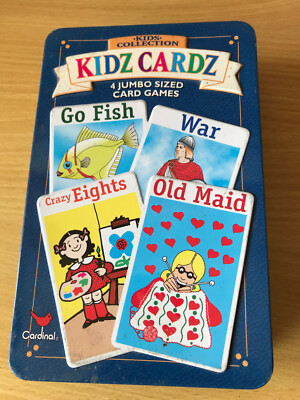 KIDZ CARDZ   4 Jumbo Sized Card Games Kids Collection Cardinal 