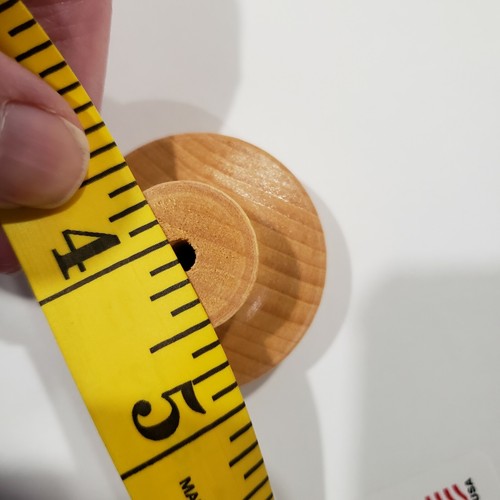 Lotto DIECI pomelli rotondi per cassetti armadio legno estraibili Appox 1,75" x 0,75 NUOVI bella grana - Foto 11 di 11