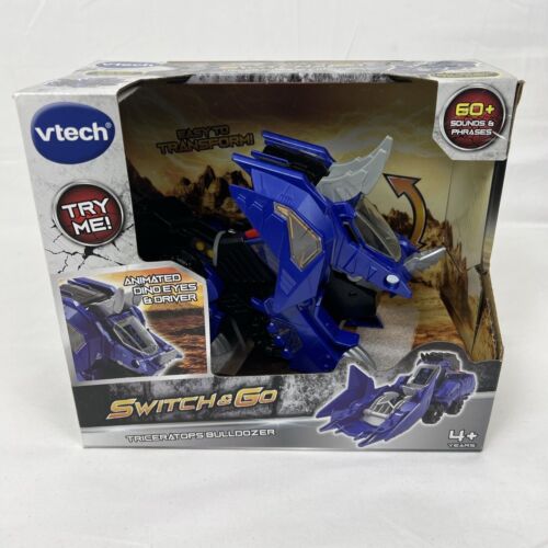VTech Switch & Go Transforming Triceratops Bulldozer 80-195160 Sound Effects New
