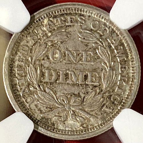 NGC AU-53! 1841 SEATED LIBERTY DIME - Picture 2 of 3